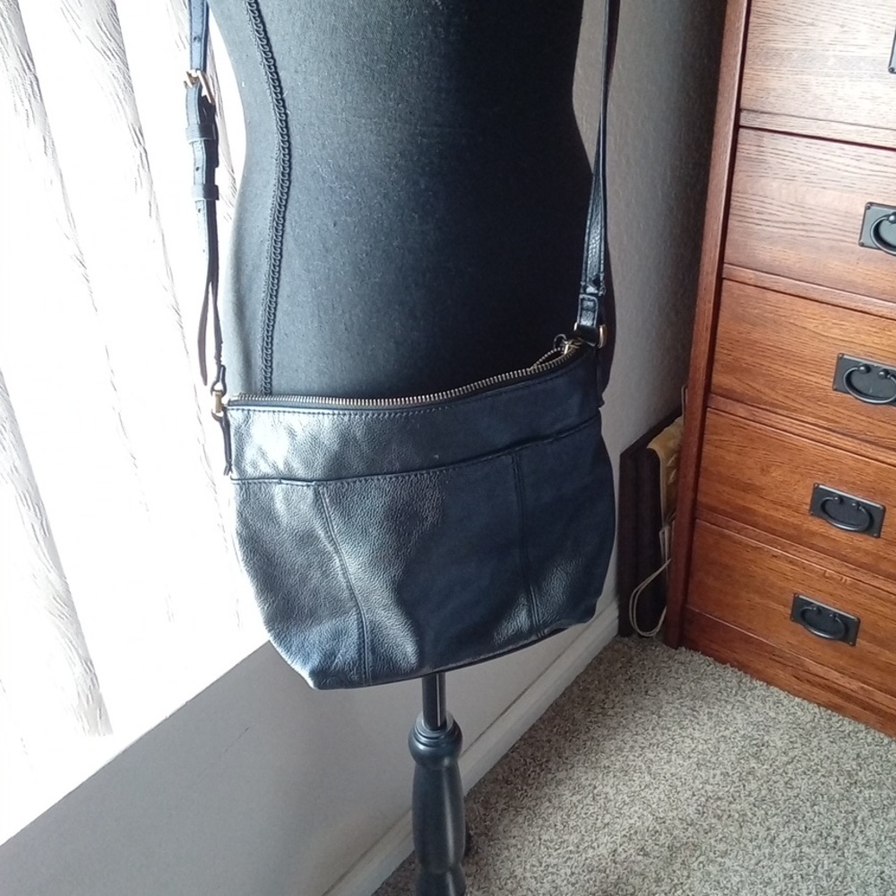 Fossil Black Leather